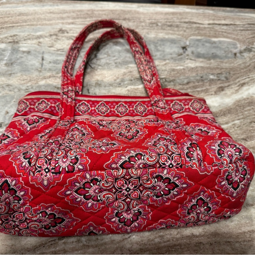 Vera Bradley Red and Pink Patterned Tote